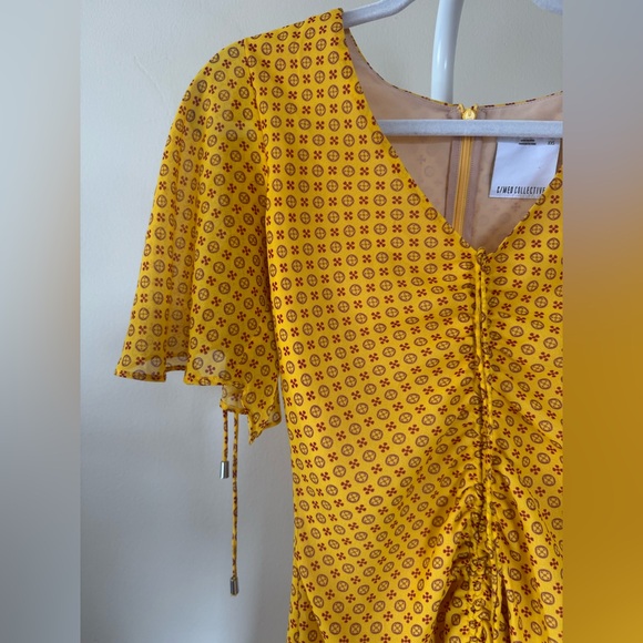 C/MEO Collective Yellow Patterned Mini Dress - XXS fits XS Ruffle Summer - Picture 5 of 9